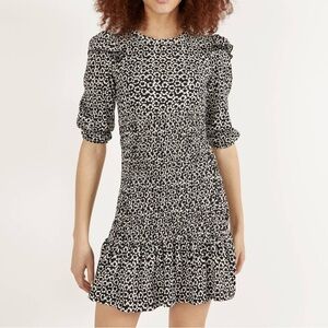NWOT Bershka Floral Day Dress Juniors Medium 3/4 Sleeve Stretch Elastic Mini